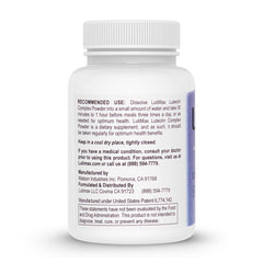 Luti Lutimax vegetarian friendly label confirms gluten-free and plant-based composition.