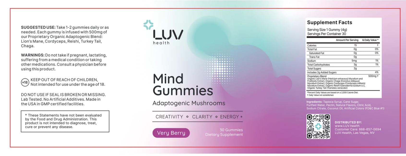 LUV Health Mind Gummies daily-routine chews beside coffee for morning focus