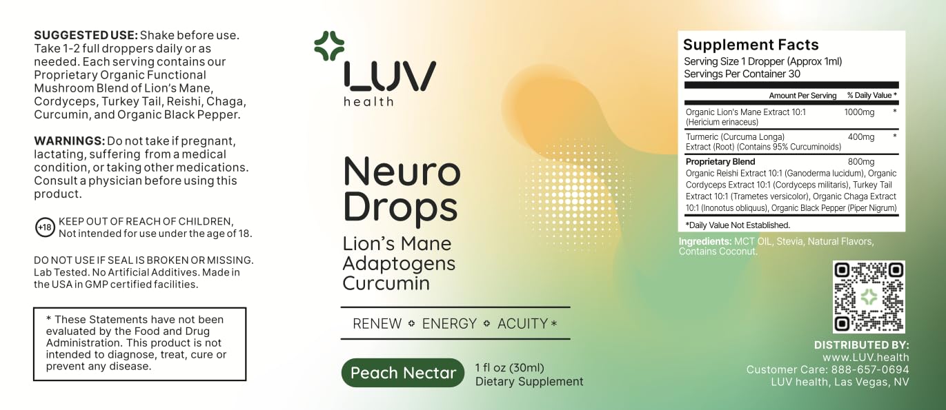 LUV health Neuro Drops 3-pack emphasizes value and consistent supply.