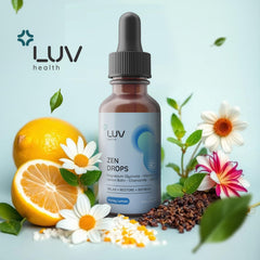 USA-made packaging for LUV health Zen Drops conveys quality.