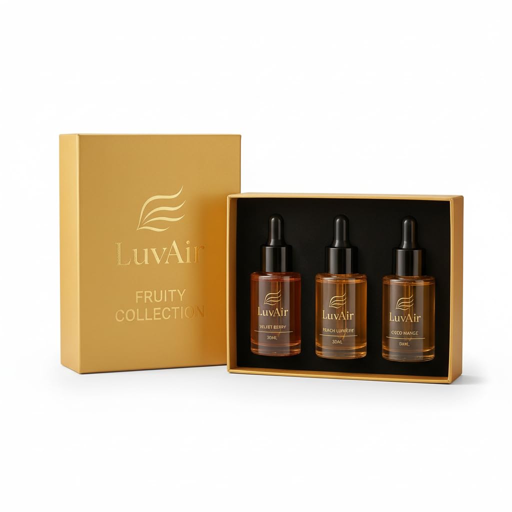 LuvAir 3×30ml pack showcases premium gifting and versatile placement.