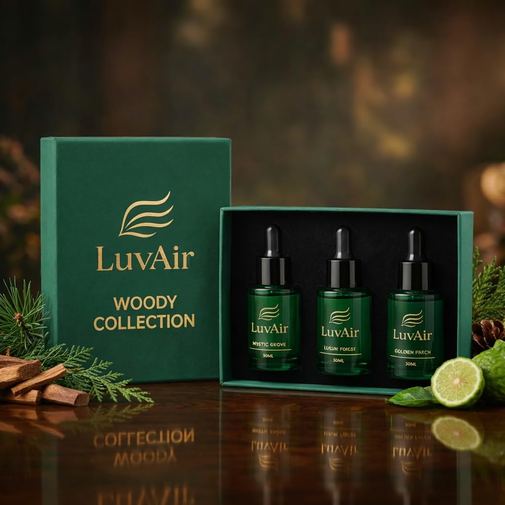 LuvAir Floral 3×30ml bottles deliver soft elegance for relaxing spaces