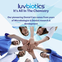 LuvBiotics Mouthwash label design emphasizes natural, probiotic-driven oral care.