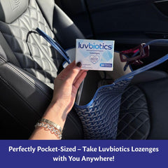 LuvBiotics Original Mint Lozenges taste sample conveys refreshing mint flavor.