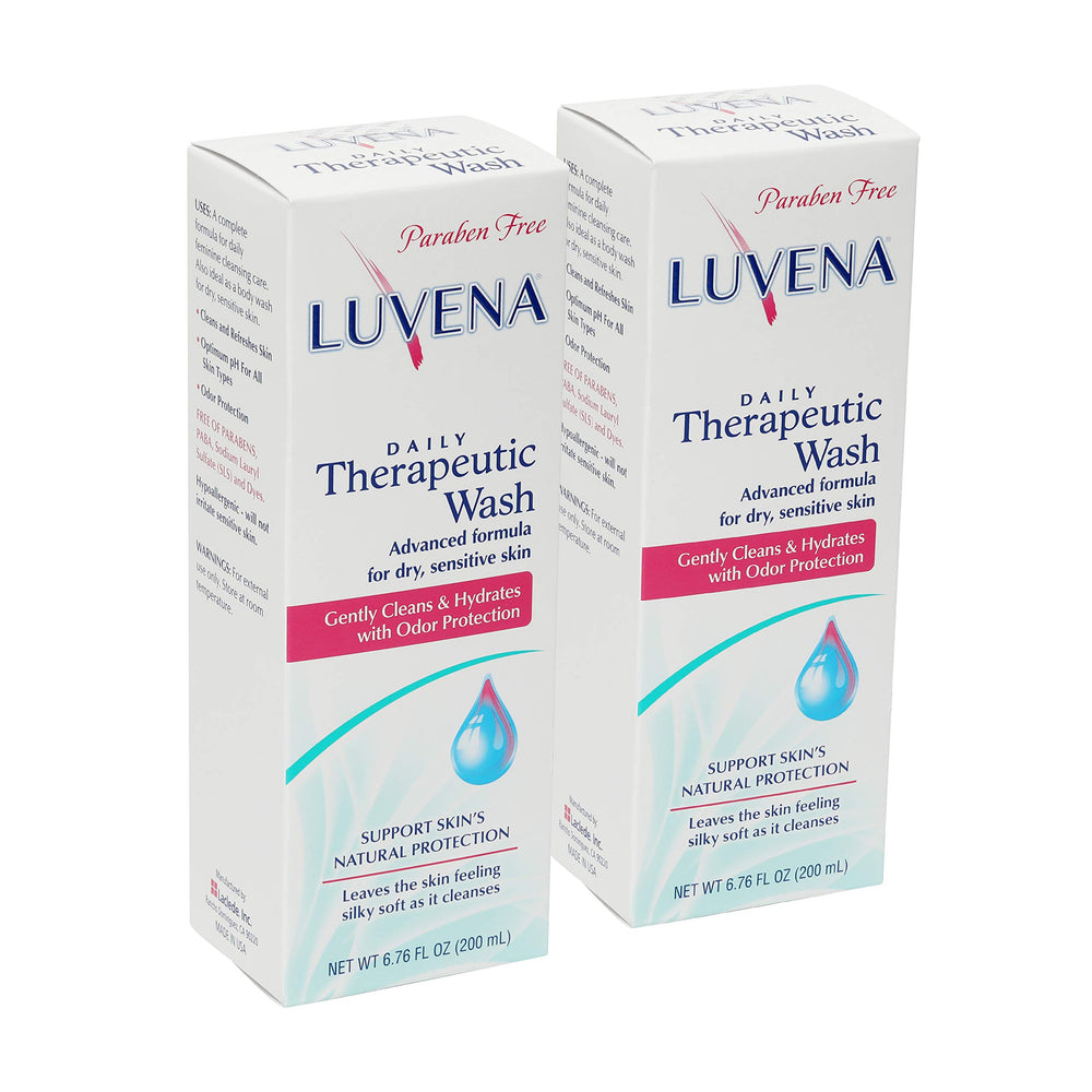 LUVENA Personal Wash bottle pour for gentle daily cleansing and freshness.