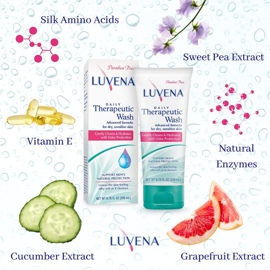LUVENA Personal Wash foaming lather for a soft, comfortable cleanse.