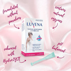 LUVENA Vaginal Moisturizer 2-pack front view for convenient at-home use.