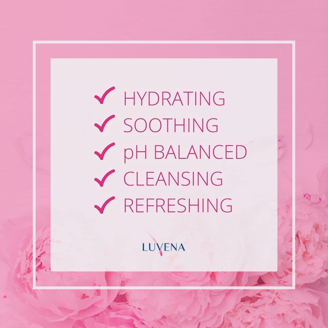 LUVENA Vaginal Moisturizer label detail shows parabens- and glycerin-free formula.