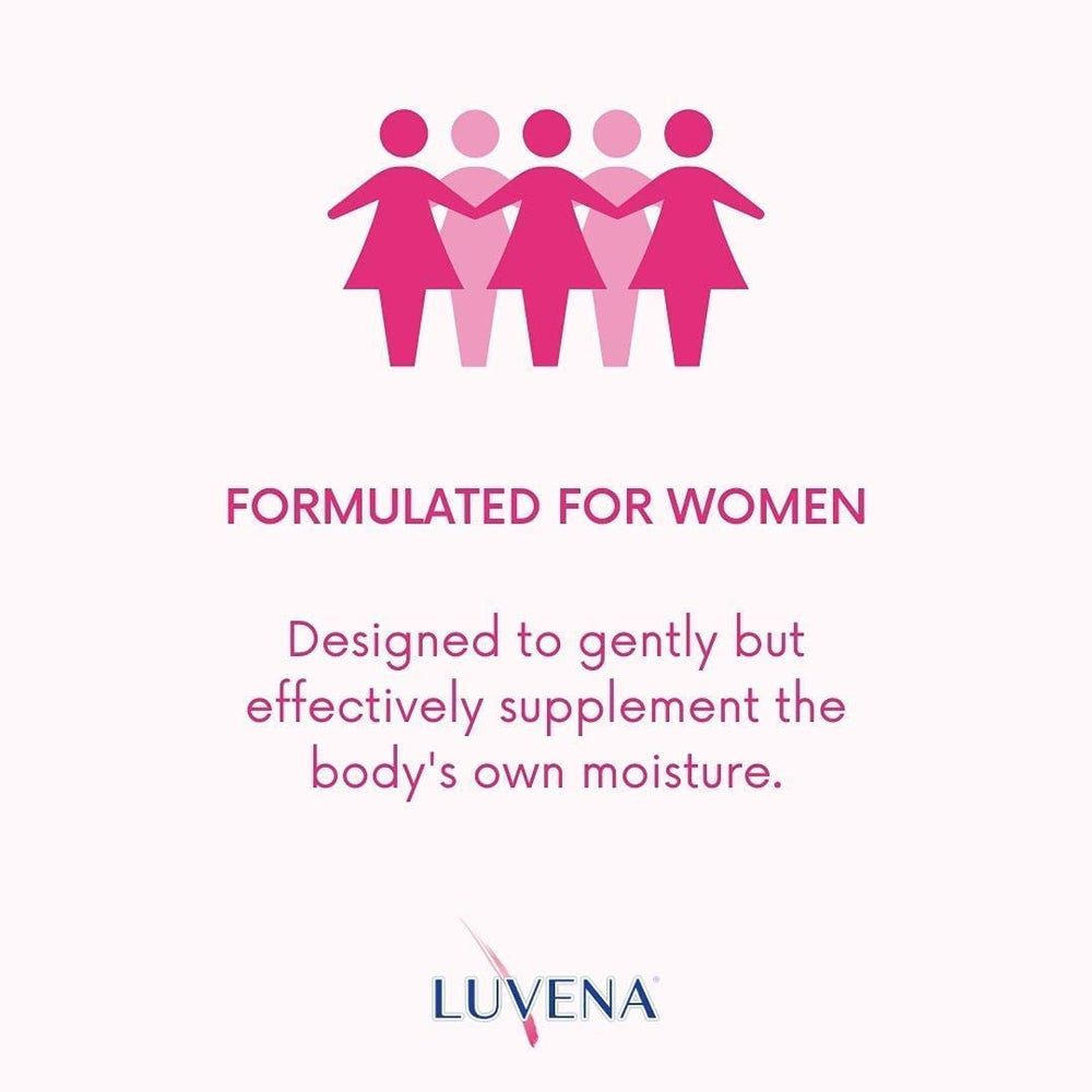 LUVENA Vaginal Moisturizer usage scene suggests discreet daily hydration.