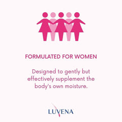 LUVENA Vaginal Moisturizer usage scene suggests discreet daily hydration.