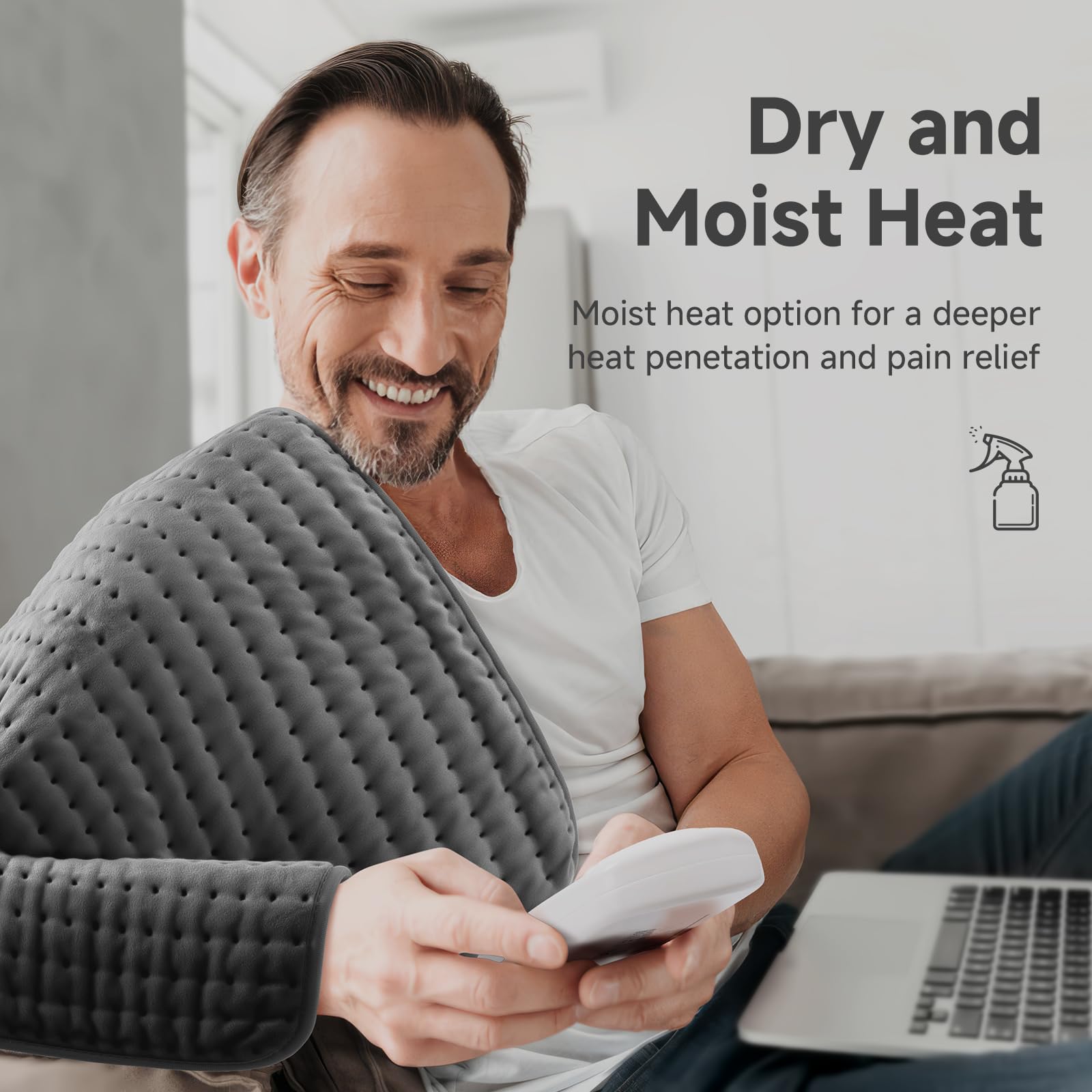 luwanda XXL heating pad offers moist heat for deeper warmth