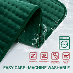 luwanda XXXL heating pad on a sofa shows convenient home use.