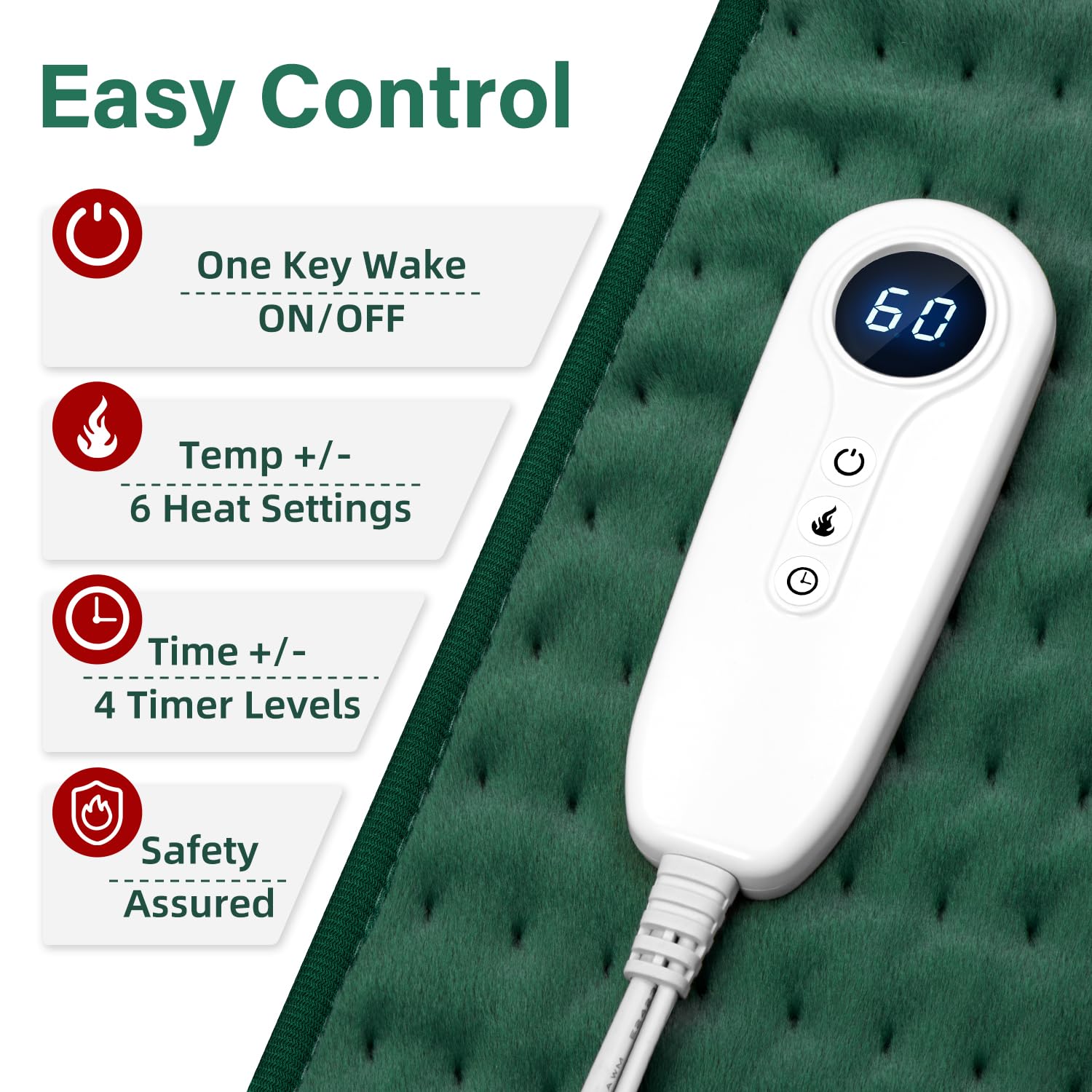 luwanda XXXL heating pad king-size design covering legs and shoulders.