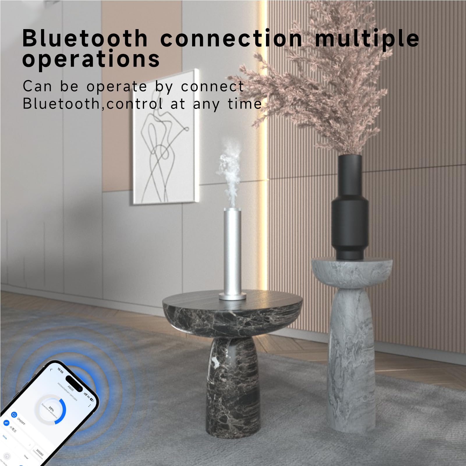 LuxHydvat diffuser covers up to 1200 sq ft for large spaces
