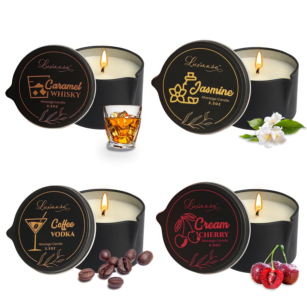 Luxmasa Jasmine massage candle for a relaxing home spa experience