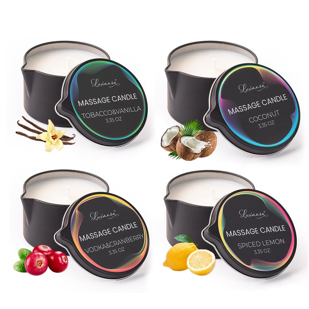 LUXMASA coconut massage candle for spa-like skin comfort