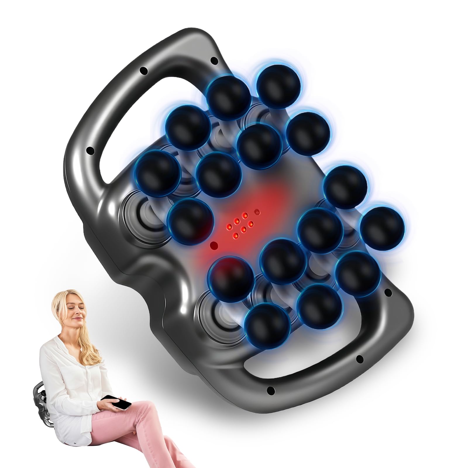 Lwuey 16-head massage gun full set for versatile, targeted deep-tissue relief.