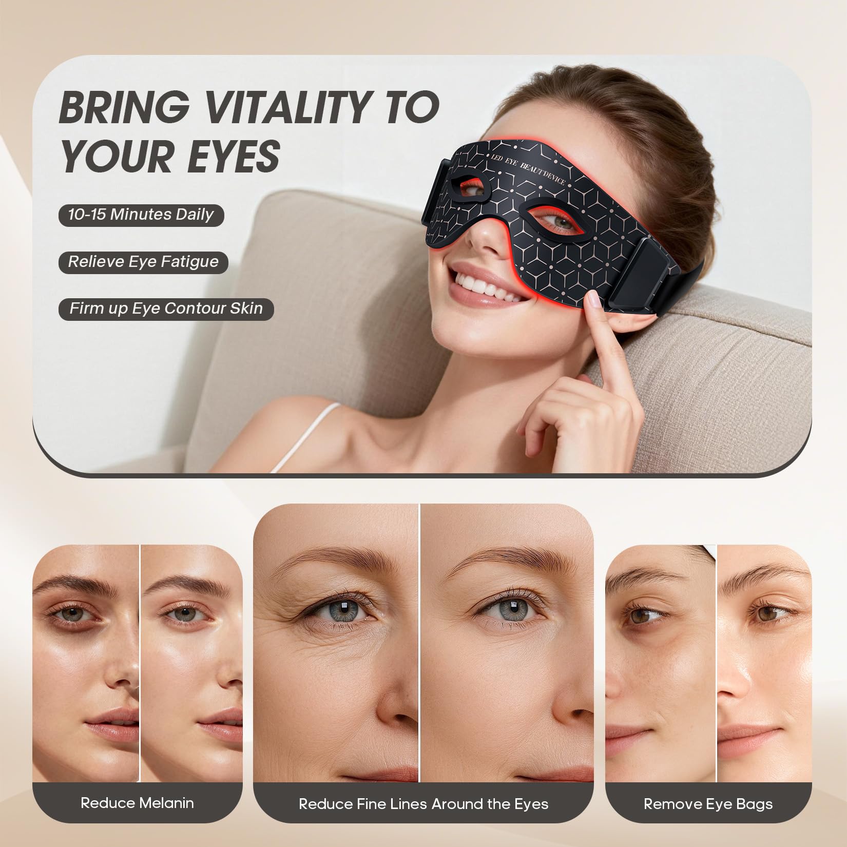 LXIANGN compact eye massager wearable for on-the-go relief.