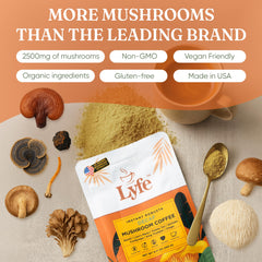 LYFE mushroom coffee ingredients Lion’s Mane for focus-friendly blend.