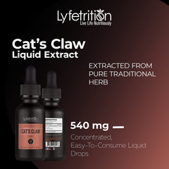 Lyfetrition Cat's Claw bottle cap close-up for precise portion control.