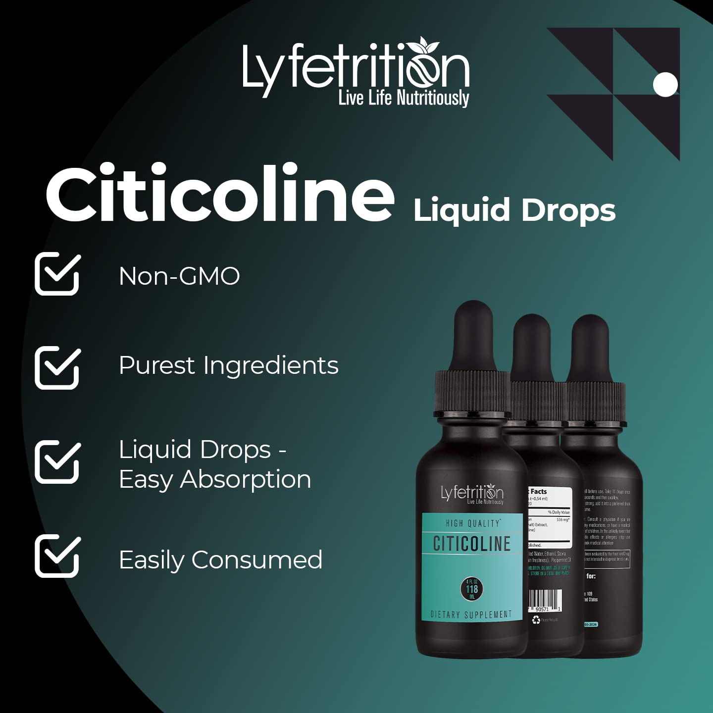 Lyfetrition Citicoline GMP certified indicator on packaging.