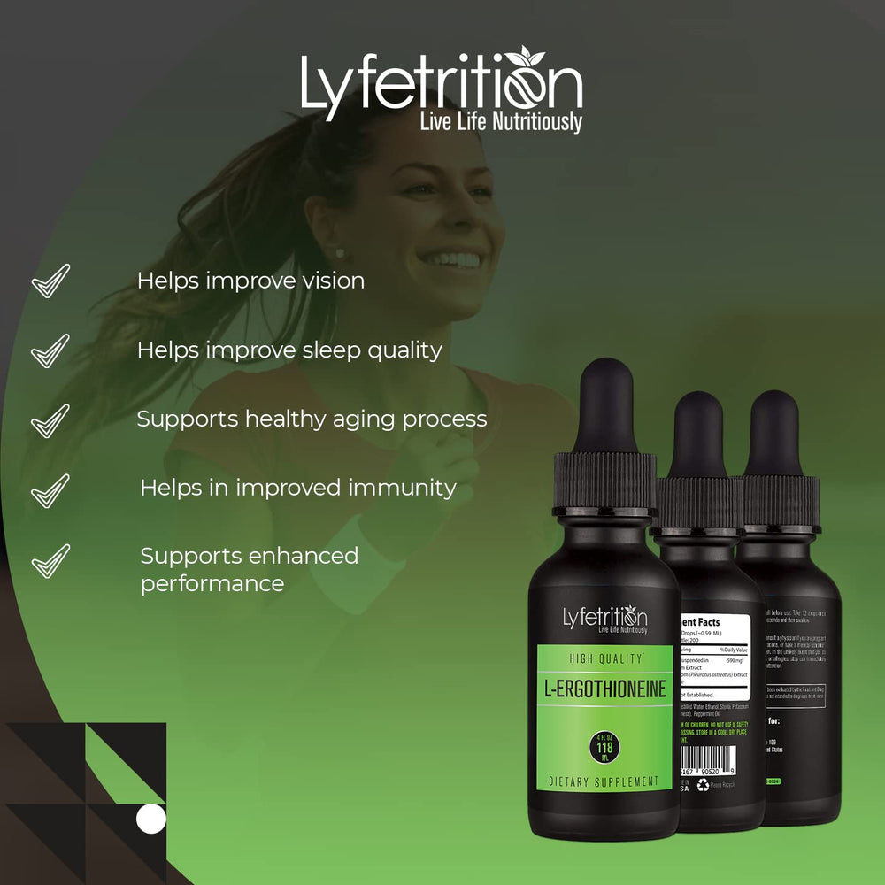 Lyfetrition glass with drops measuring for accurate dosing.