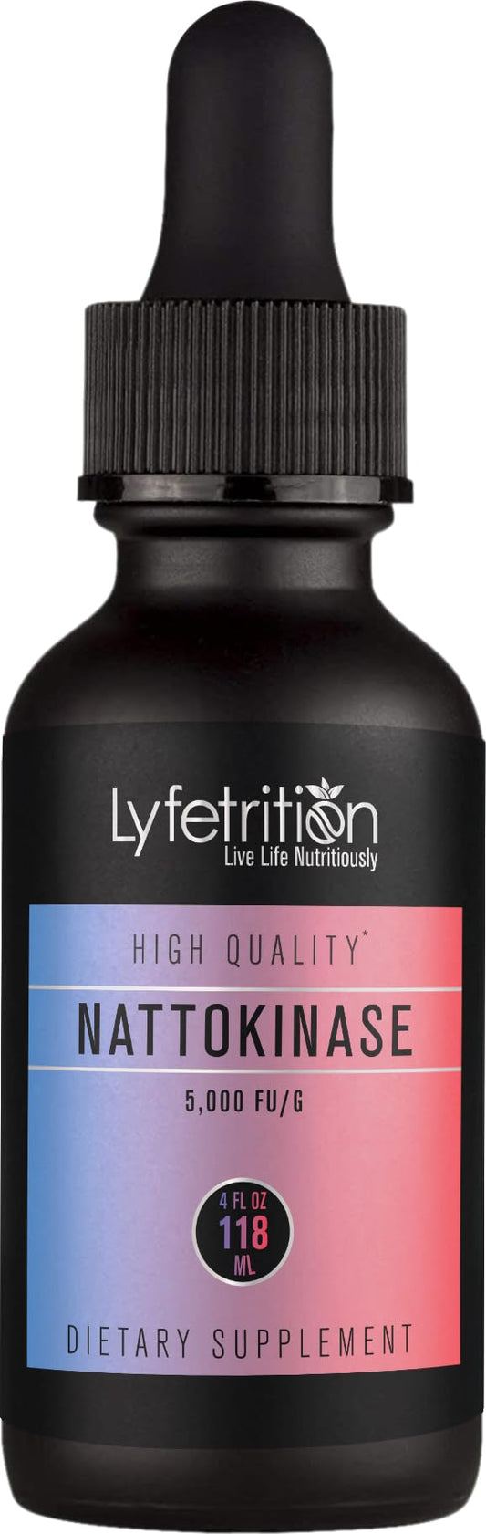 Lyfetrition Nattokinase bottle pour for an easy daily dose.