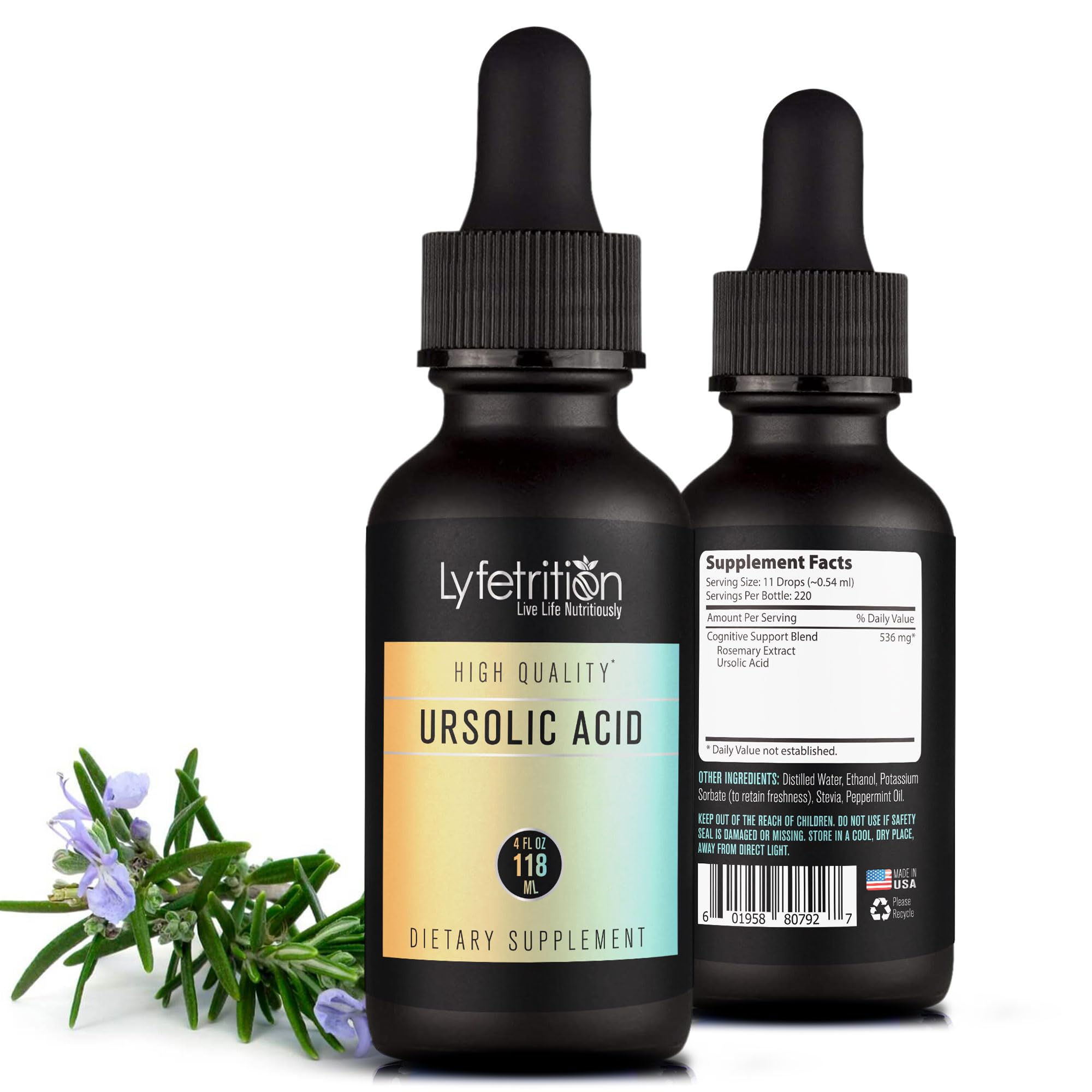 Lyfetrition Ursolic Acid Rosemary bottle for daily wellness