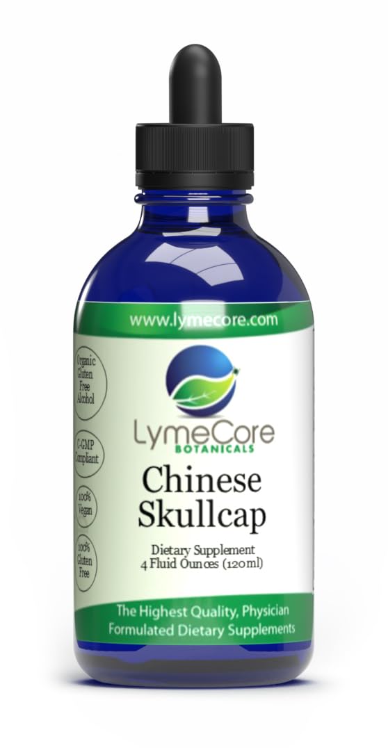 LymeCore Chinese Skullcap liquid bottle promotes immune support and convenience.