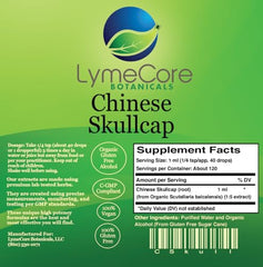 LymeCore Chinese Skullcap liquid dropper enables easy, precise dosing.