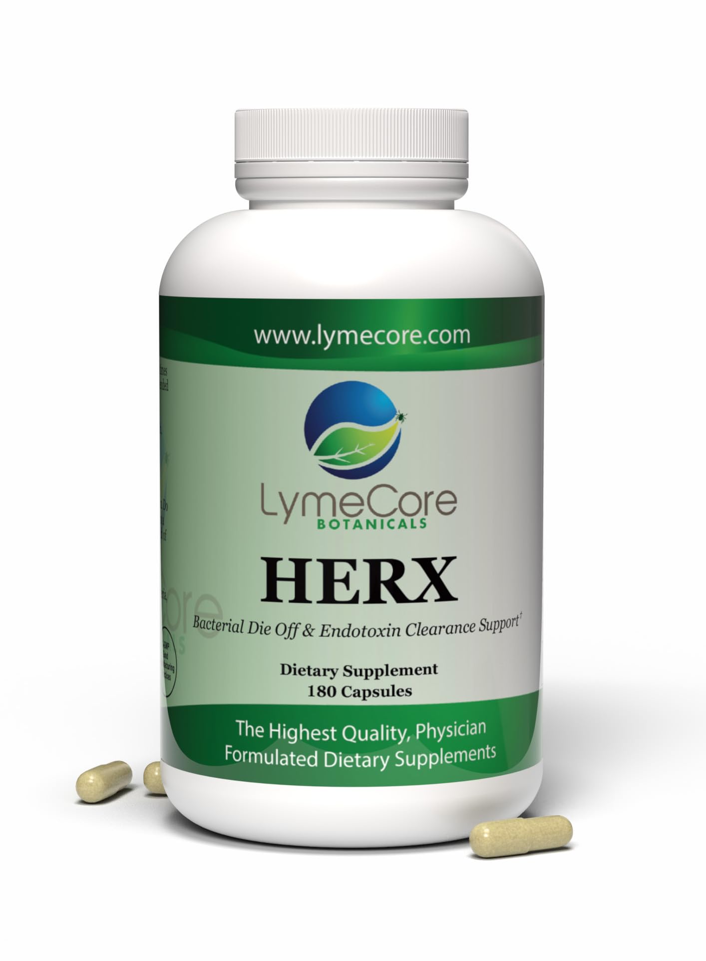 LymeCore HERX Detox bottle-front showing product design for daily wellness support