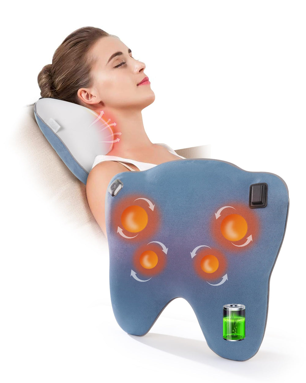 Lymneth cordless back massager with heat on the neck and back area for relief