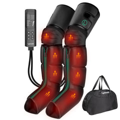 Lymneth leg massager on leg delivers soothing compression for circulation.