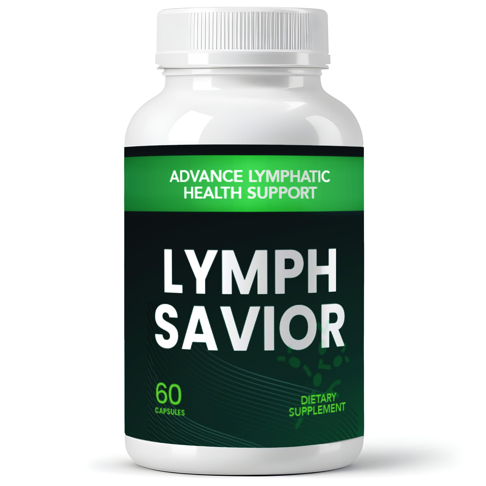 Lymph Savior bottle closeup for convenient daily wellness support