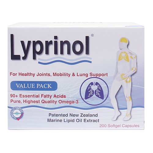 Lyprinol PCSO-524 bottle being poured for convenient daily joint support