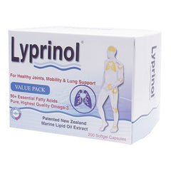 Lyprinol PCSO-524 capsules close-up showing softgels with marine fatty acids