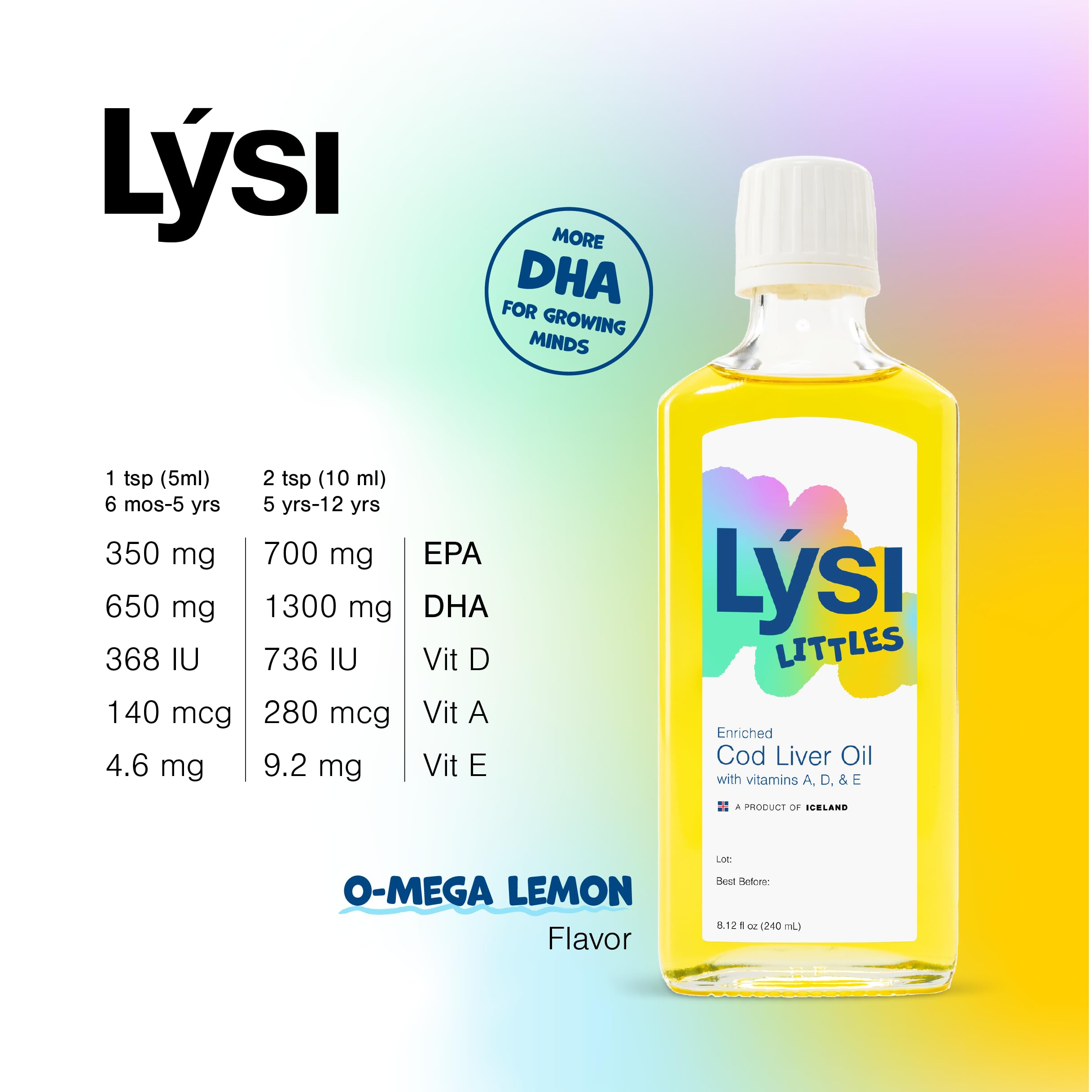 LYSI Littles lemon-tasting bottle in hands, kid-friendly flavor encourages routine.