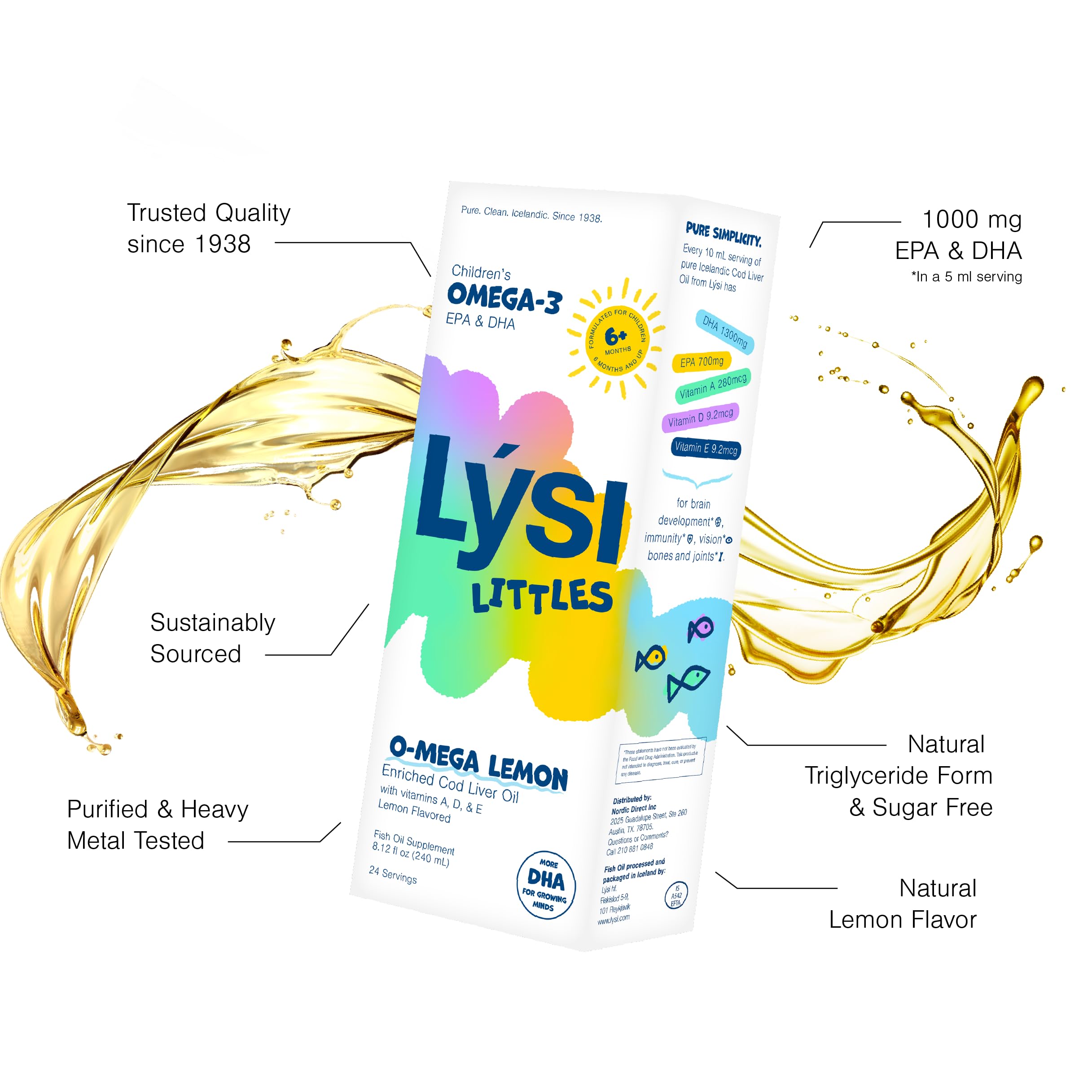 LYSI Littles dosing spoon delivers precise 5 ml portions for kids.