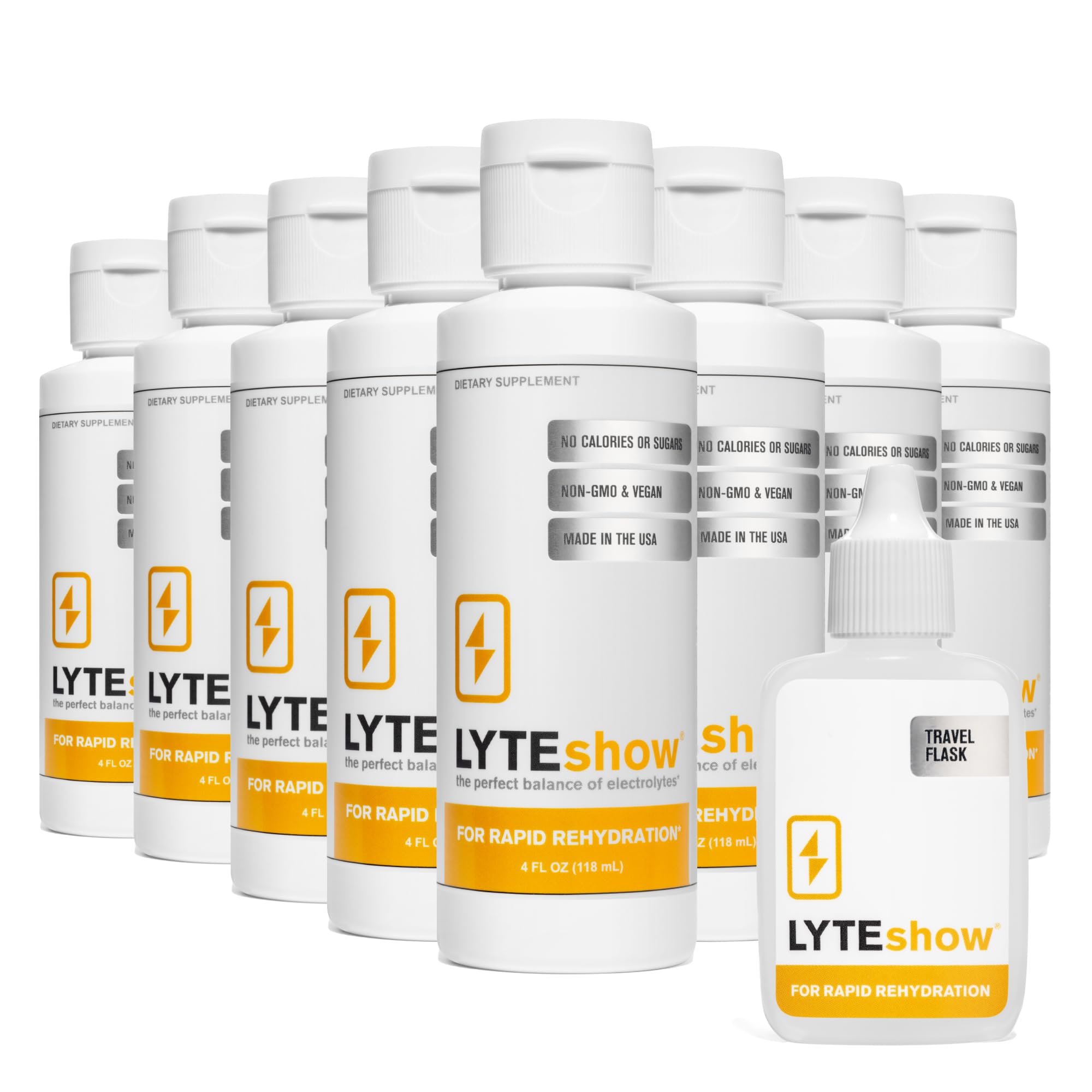 LyteLine sugar-free electrolyte bottle pack eight for convenient on-the-go hydration.