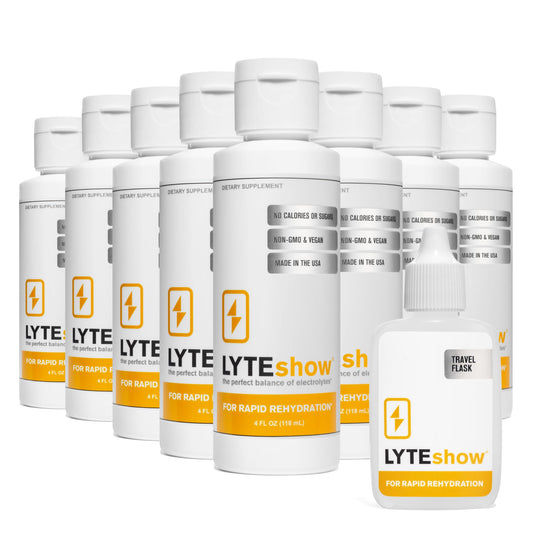 LyteLine sugar-free electrolyte bottle pack eight for convenient on-the-go hydration.