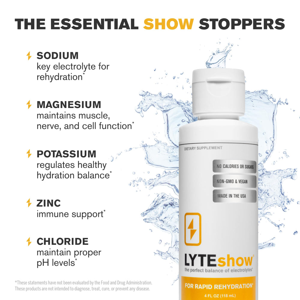 LyteLine Lyteshow travel-ready pack on table for convenient hydration