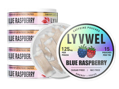 LyvWel 125mg caffeine energy pouch close-up showing guarana boost for focus.
