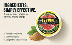 LyvWel pink lemonade energy pouch on desk during study or work