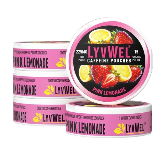 LyvWel pink lemonade energy pouch pack for quick on the go boost