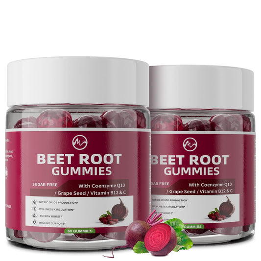 M inch Beet Root Gummies bottle front for daily energy and circulation support.
