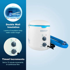 Foam-insulated tubing maintains cold water throughout each cycle
