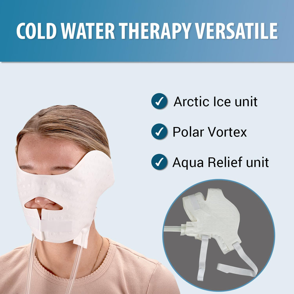 M Pain Management Technologies head and face cooling pad for rhinoplasty recovery.