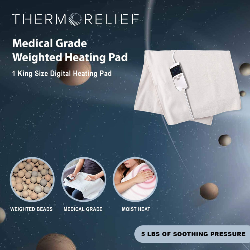 ThermoRelief heating pad back view shows full-back coverage