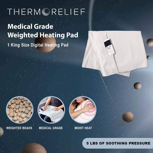 ThermoRelief heating pad back view shows full-back coverage