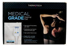 Thermotech heating pad packaging flat lay highlights included essentials and soft cover